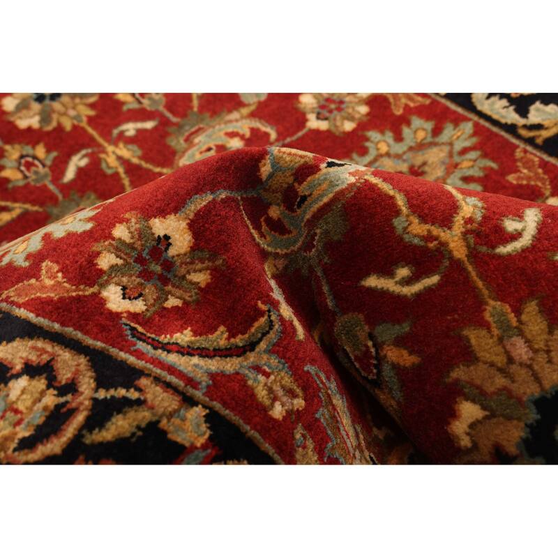 ECARPETGALLERY Hand-knotted Mirzapur Dark Red Wool Rug - 2'4 x 7'10