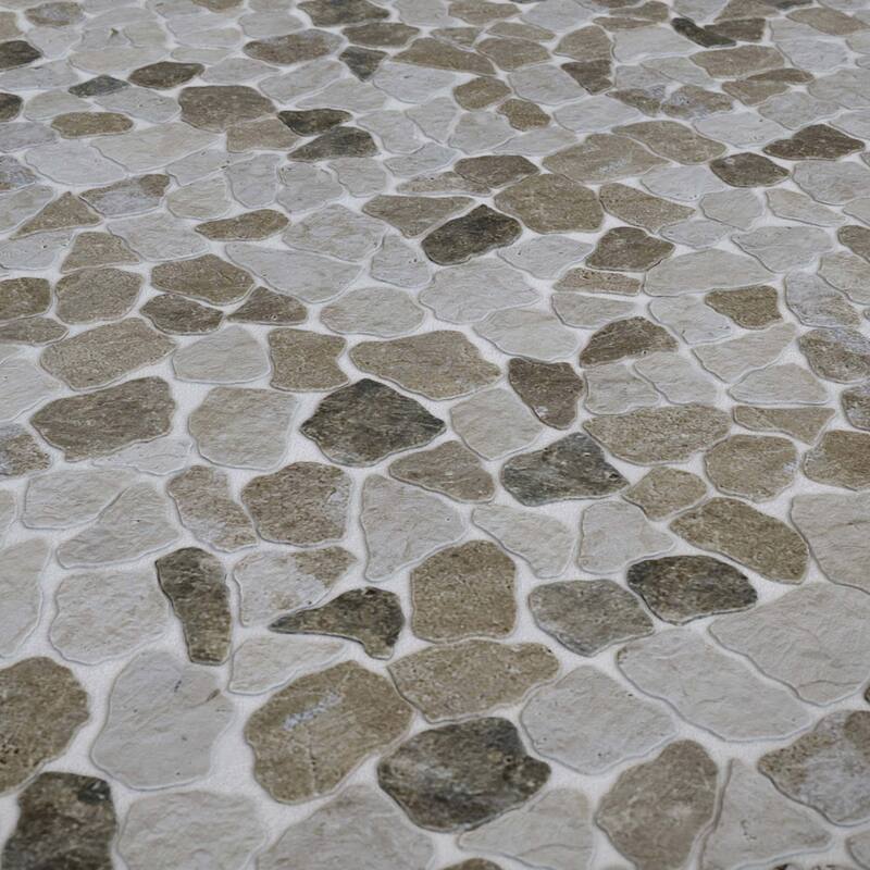 Cruz Bay Studio MKT3023 Full Eclectic - 18" x 18" Pebble and Rock - Ecru / Honey
