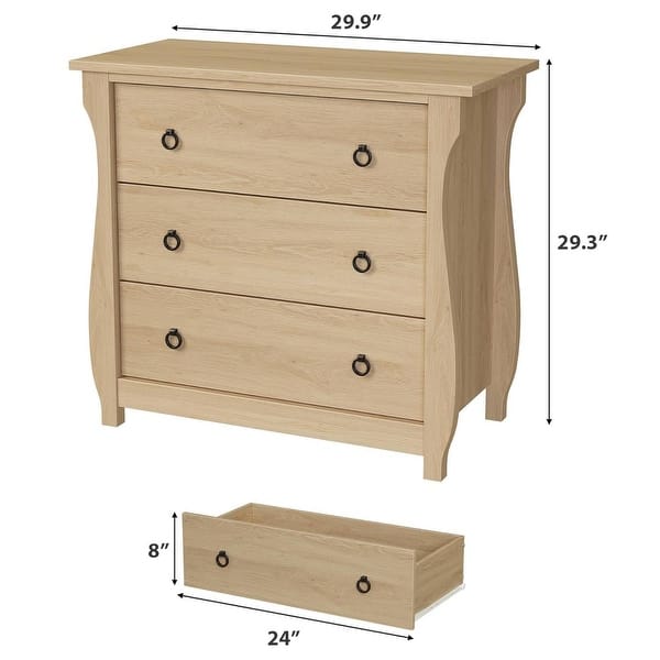 Natural 3-Drawer Dresser for Living Room, Bedroom, Entryway - Bed Bath &  Beyond - 42903208