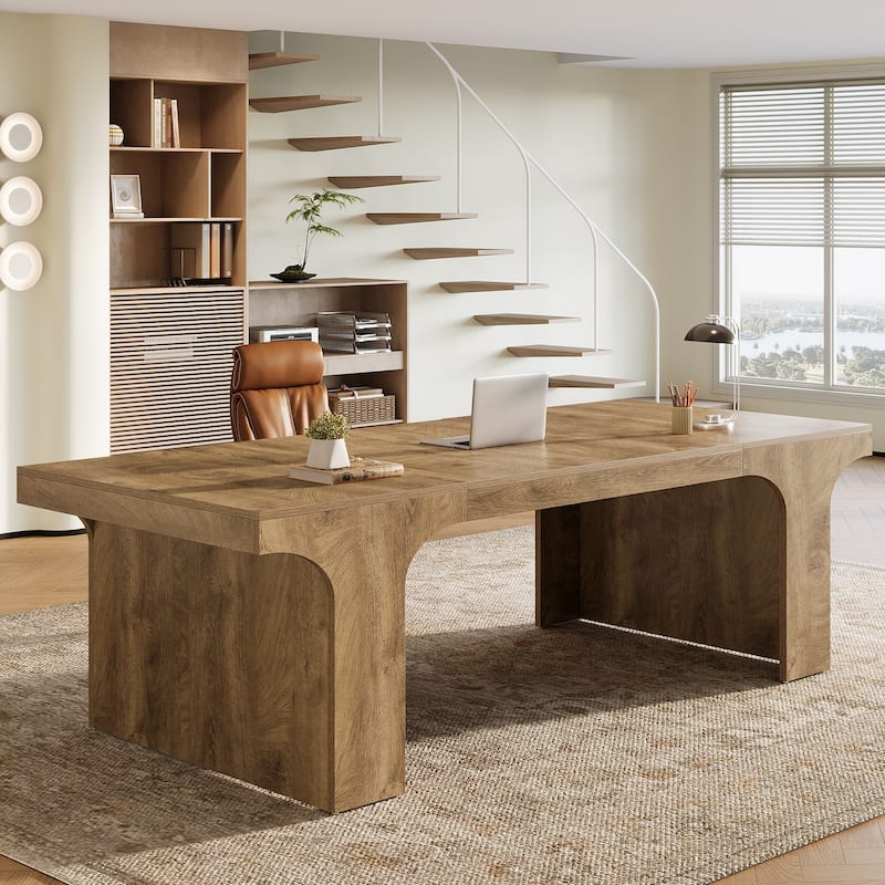 70.87" Executive Office Desk, Large Workspace Computer Desk, Simple Business Writing Table Simple Business for Home Office