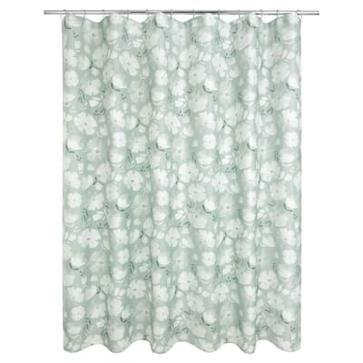 Monotone Floral Sage Shower Curatin