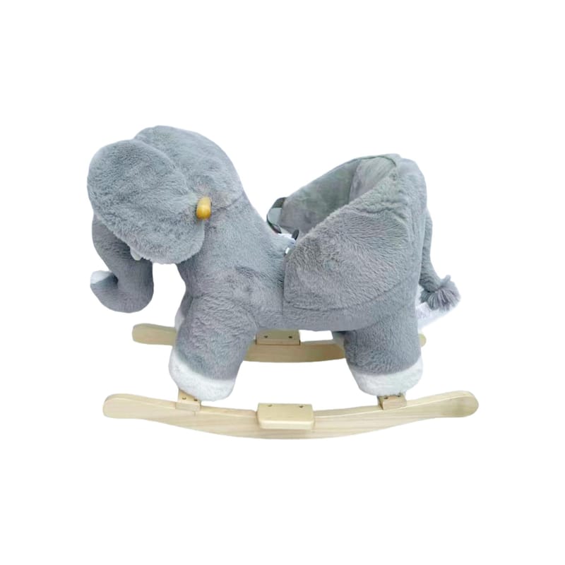 Kids Ride-On Rocking Horse Toy with Lullaby Song, Rocking Toy with Hand Puppets & Safety Belt