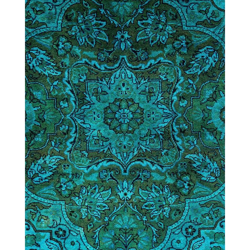 Overdyed, One-of-a-Kind Hand-Knotted Area Rug - Blue - 9' 3" x 16' 0"