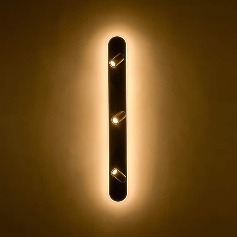 Farmhouse Wood LED Oval Linear Adjustable Spotlight Flush Mount