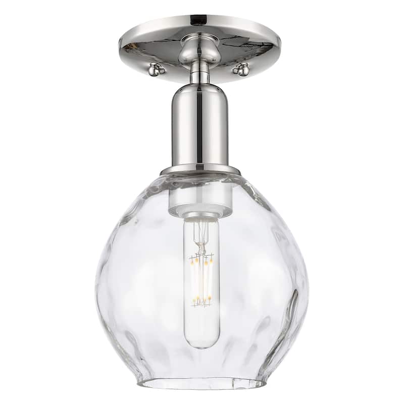 Innovations Lighting 716-1C-10-6 Waverly Semi-Flush Waverly 6" Wide - Polished Nickel / Clear