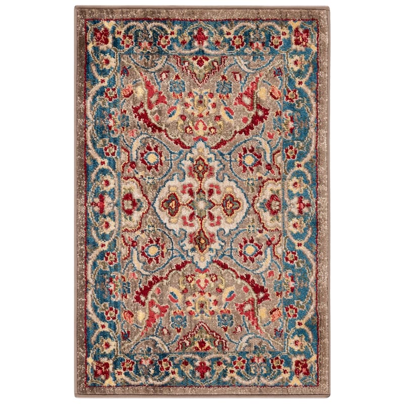SAFAVIEH Kashan Glinda Oriental Rug - 2' x 3' - Taupe/Blue