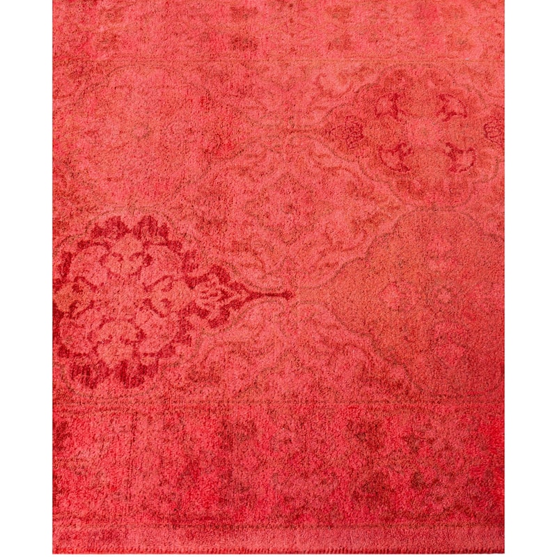 Overdyed One-of-a-Kind Hand-Knotted Area Rug - Red - 2' 6" x 13' 9"