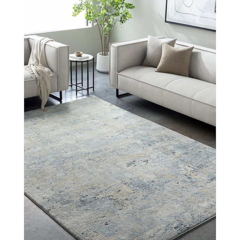 Livabliss Avellino Modern Abstract Area Rug - Blue/Grey - 9' 2" x 12'