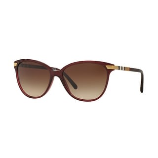 Burberry Women Bordeaux Plastic Cat Eye Sunglasses - Overstock 13322736