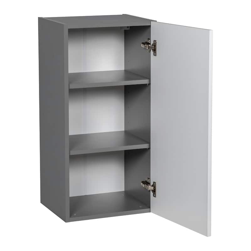 15" x 30" Wall Cabinet-Single Door-Grey - 15 x 30 x 12