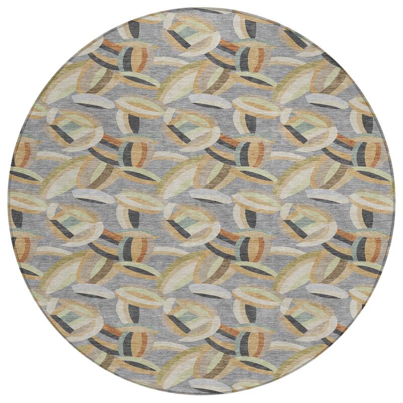 Machine Washable Indoor/ Outdoor Modern Heli Chantille Rug