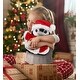 preview thumbnail 5 of 4, DolliBu Santa Grey Penguin Stuffed Animal Plush with Red Santa Outfit - 9 inches