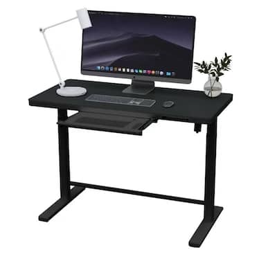 Rise Up Glass electric standing desk glass desktop adjustable height