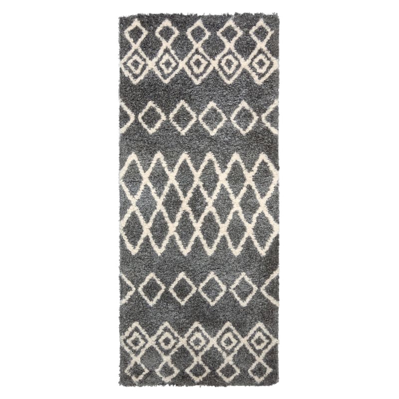 Gertmenian Thayer Jamila Modern Tribal Grey/White Shag Area Rug