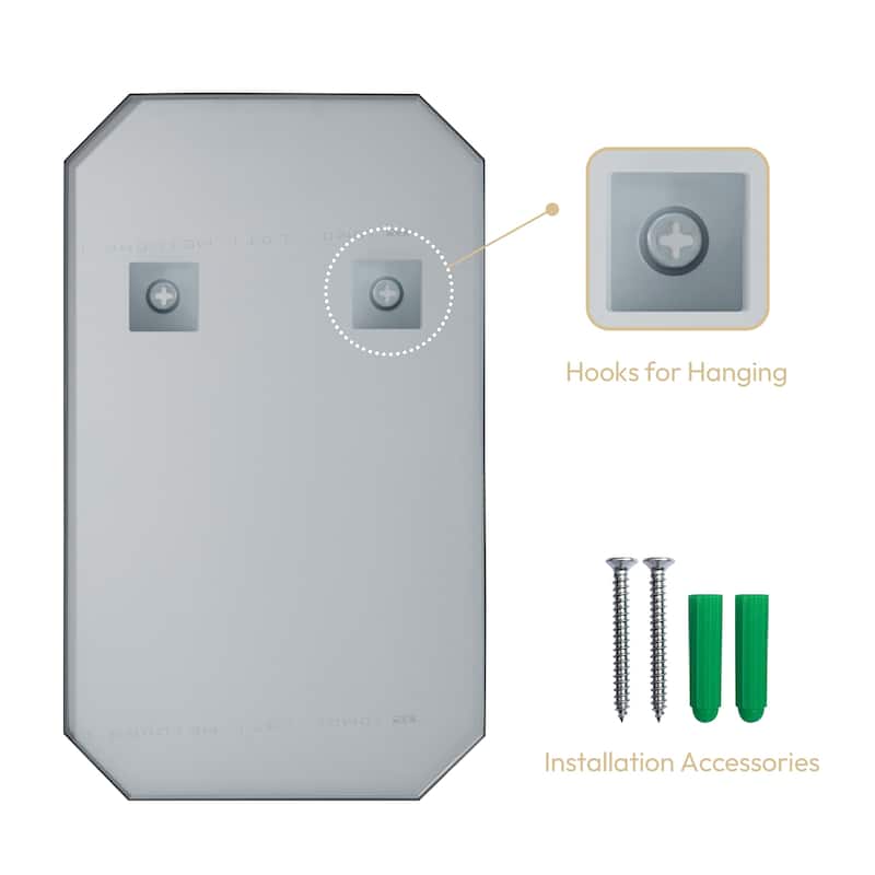 Sabadell Octagon Stainless Steel Framed Wall Mirror