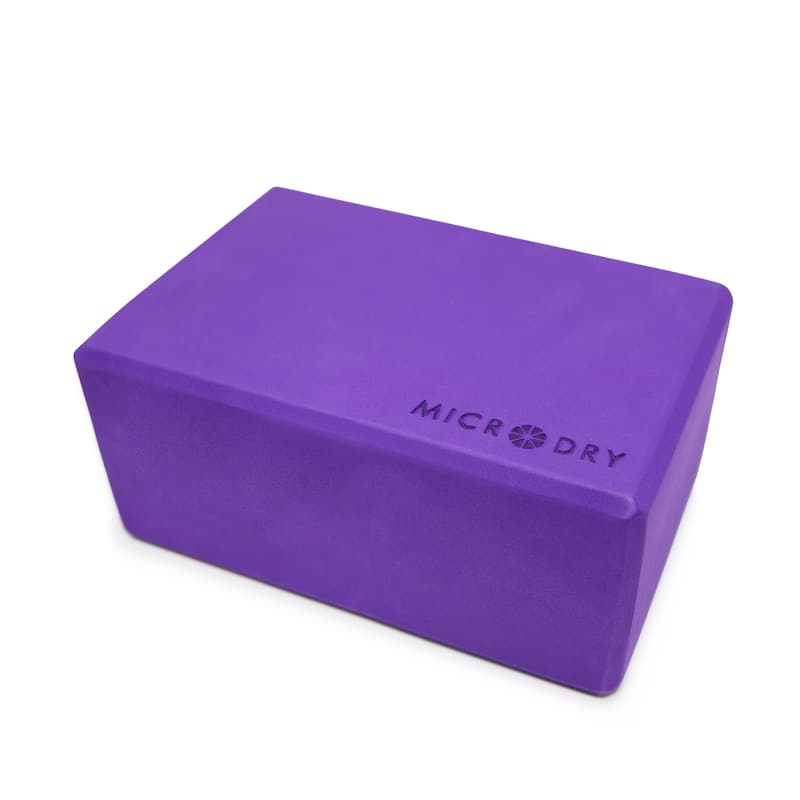 Microdry Fitness Exercise Foam Block, 4" x 9" x 6" - Purple