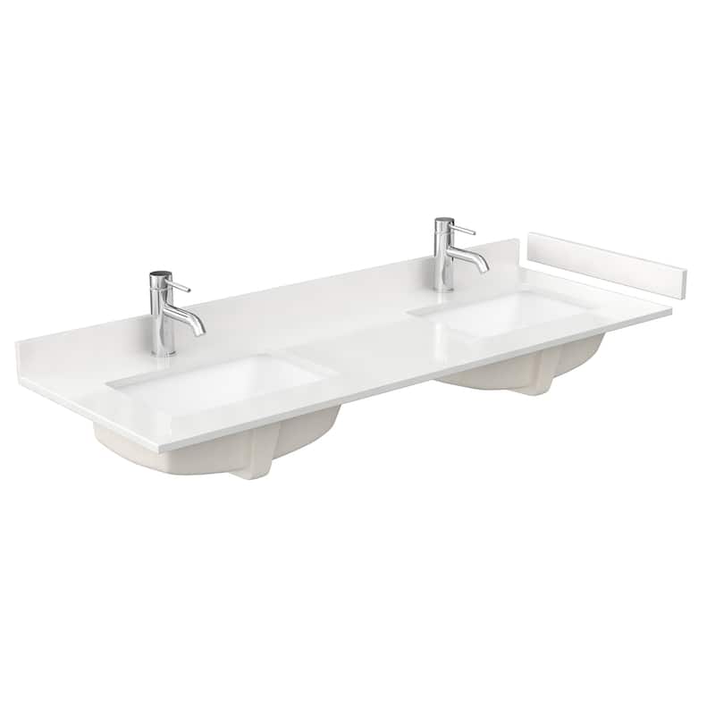 Deborah 60-inch Double Vanity, Quartz Top, 24-inch Mirrors