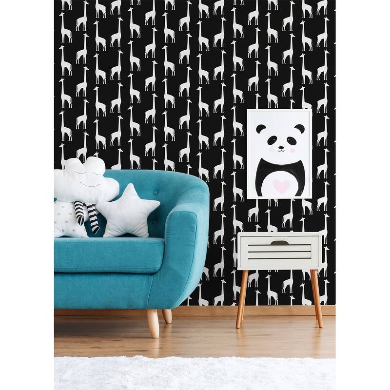 Chesapeake Vivi Black Giraffe Wallpaper - 20.9 x 396 x 0.025