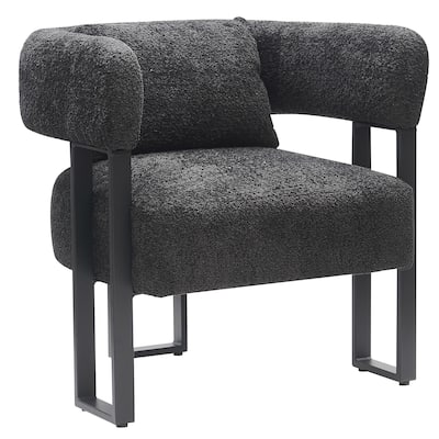 Contemporary Boucle Fabric Accent Chair