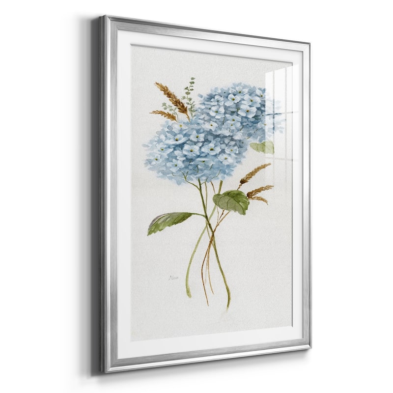 Petite Blue Hydrangea I Premium Framed Print - Ready to Hang