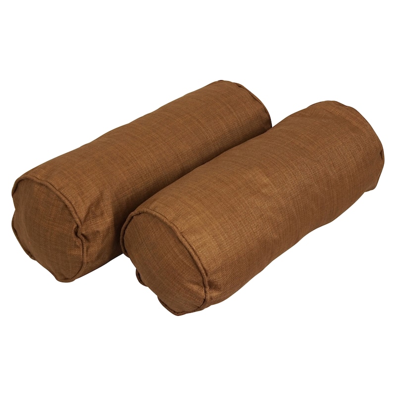 Delaney Corded Indoor/Outdoor Bolster Pillow (Set of 2) - Mocha