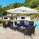 preview thumbnail 4 of 49, Costway 8PCS Rattan Patio Furniture Set Cushioned Sofa Chair Coffee - See Details Navy