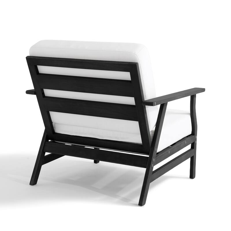 3-Piece Teak Outdoor Conversation Set with Cushions and Side Table