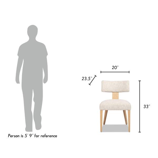 dimension image slide 1 of 3, Louise 20" Chenille Upholstered Split Back Dining Side Chair (Set of 2)