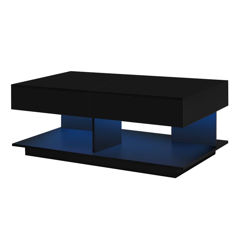 Extendable Coffee Table with Multiple Storage Compartments