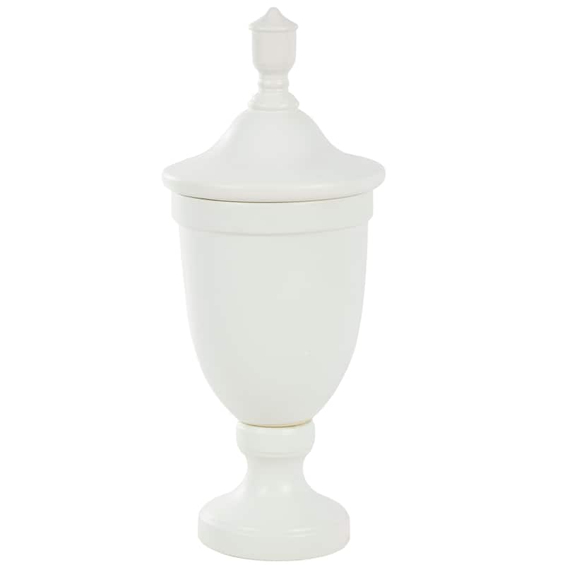 Black or White Ceramic Fluted Urn Shaped Decorative Jars with Lid