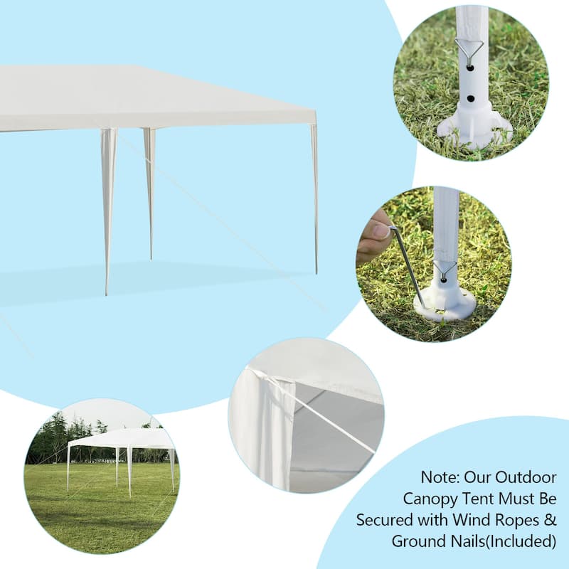 Gymax White Wedding Tent 10'x30'Outdoor Party Canopy Events