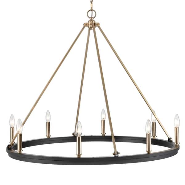slide 2 of 12, Millennium Lighting 9508 Carruth 8 Light 36" Wide Taper Candle Style Matte Black / Modern Gold