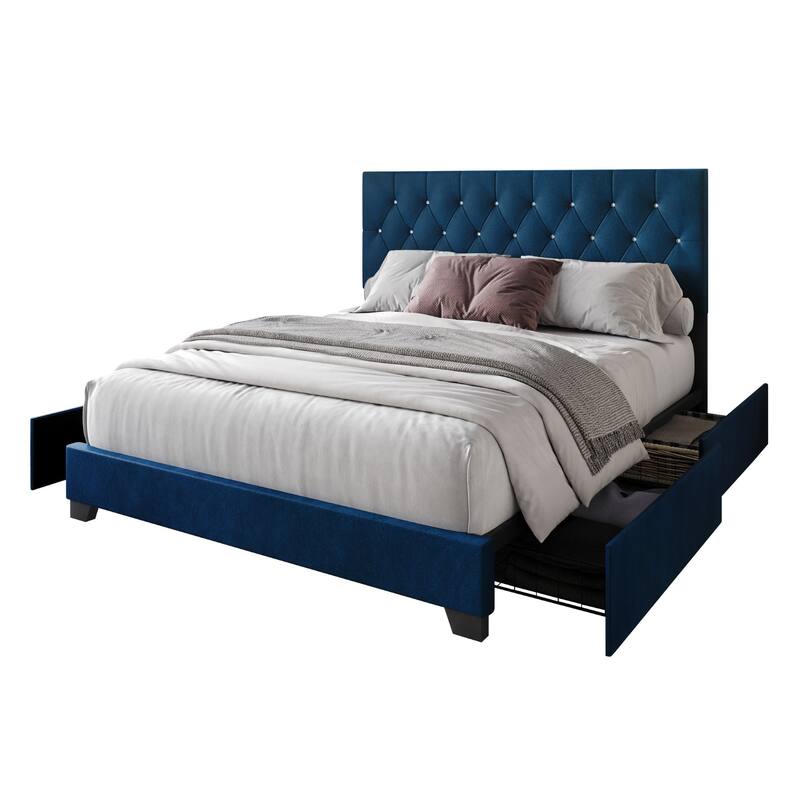 Sheffield Tufted Upholstered Storage Platform Bed