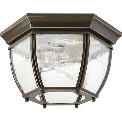 Progress Lighting Roman Coach 11" Two Light Incandescent Flush Mount