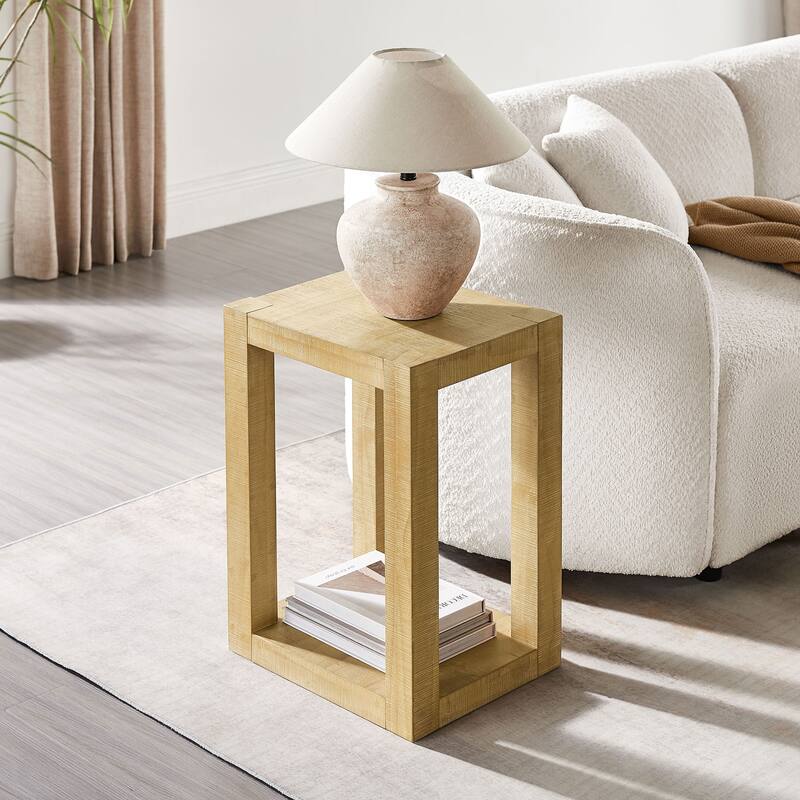 GDF Studio - Breman Modern Wood Side Table with Two-Tier Design - Natural