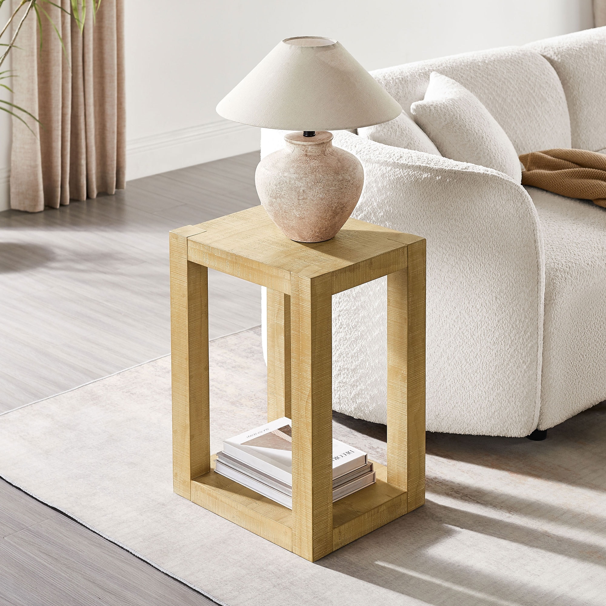 Rectangular MDF Side Table with Modern Design for Living Room and Bedroom