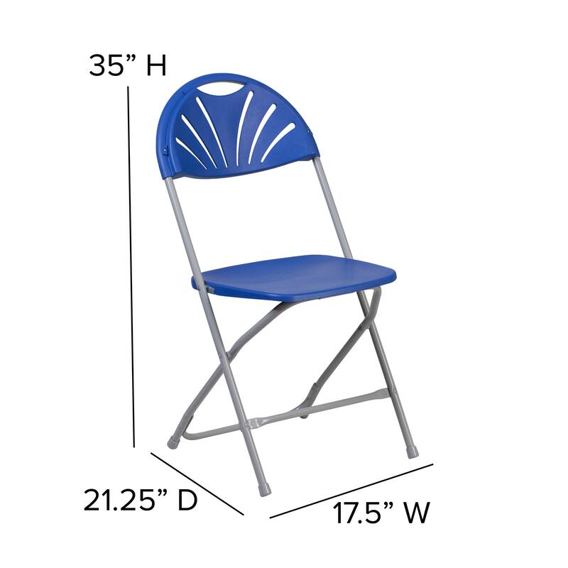 8 Pack 650 lb. Capacity Plastic Fan Back Folding Chair