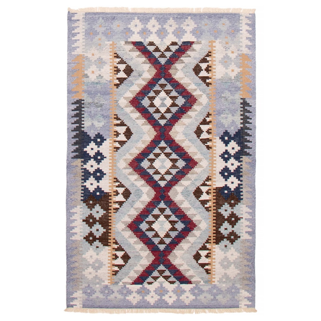 Ankara Denim Blue Kilim 5'0" x 8'0" - 5'0 x 8'0