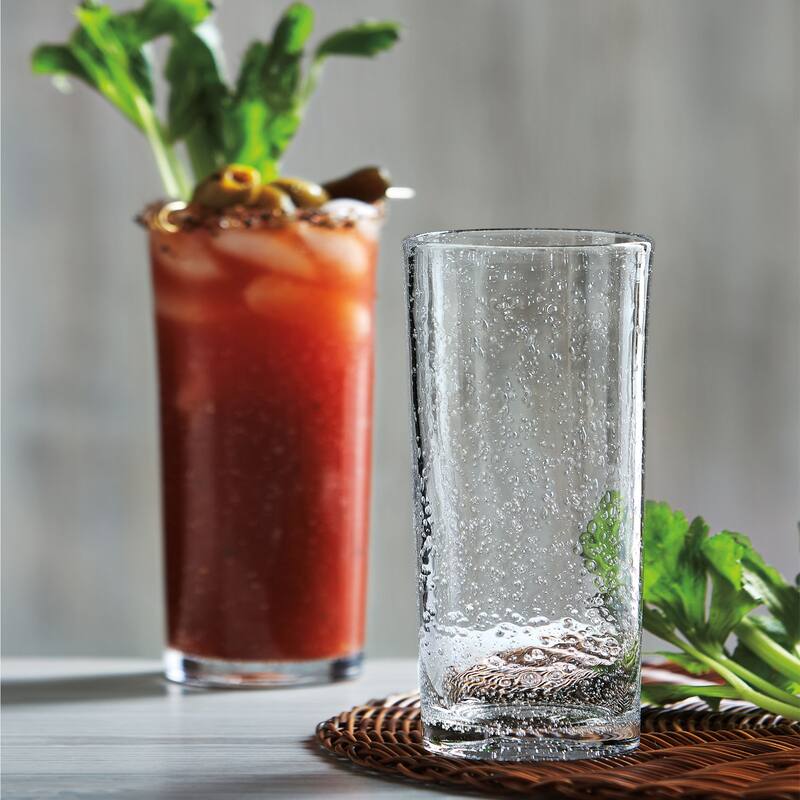 Tall Bloody Mary Bubble Glass - 22oz Clear High Ball Drinkware, Dishwasher Safe, Perfect for Bars and Everyday Use
