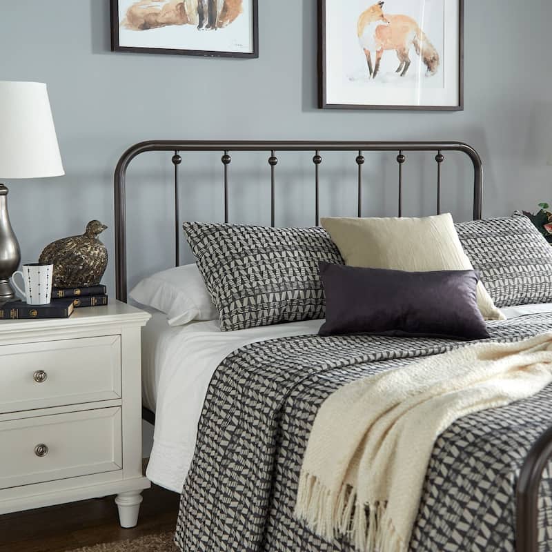 Kae Metal Bed with Beaded Headboard by iNSPIRE Q Classic
