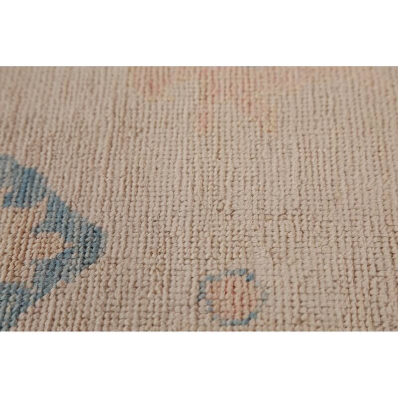 Hand Knotted Oriental 100% Wool Carpet Transitional All-Over Beige & Ivories Oushak Area Rug - 13' 5'' X 10' 1''