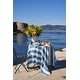 preview thumbnail 10 of 16, Couleur Nature St. Tropez Tablecloth - Blue Stripes - 59" x 59"