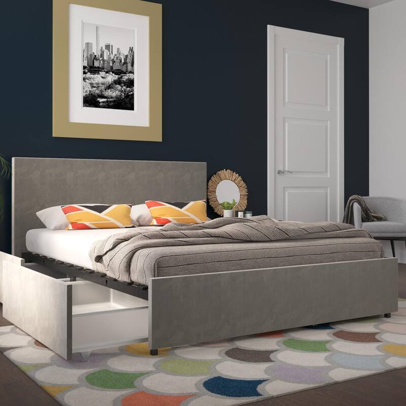 The Novogratz Kelly Upholstered Bed with Storage Drawers