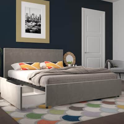 The Novogratz Kelly Upholstered Bed with Storage Drawers