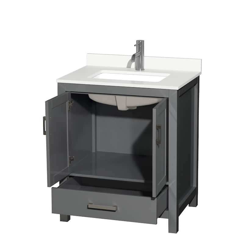Sheffield 30-inch Single Vanity, Single Hole Quartz Top