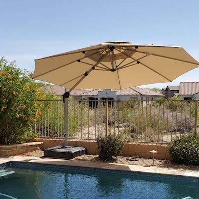PURPLE LEAF 11 ft Round Offset Hanging Patio Umbrella