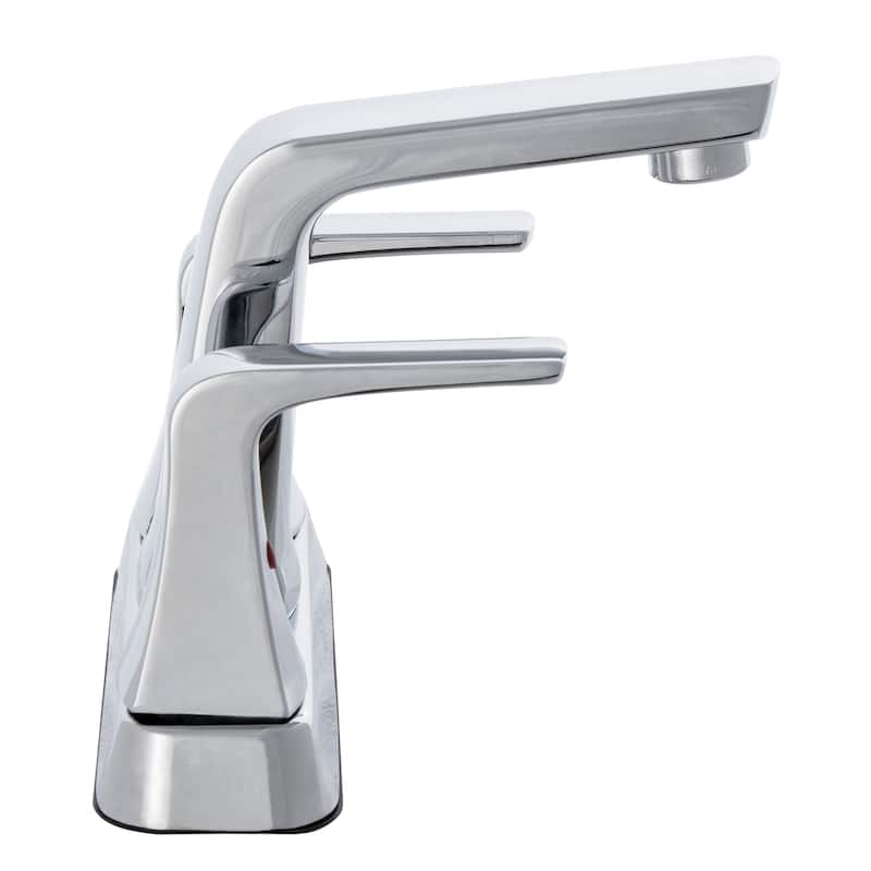 SAFAVIEH Solea Buena Stainless Steel Centerset Dual Handle Bathroom Faucet - 9.8" x 6.3" x 5.6" - 10Wx6Dx6H