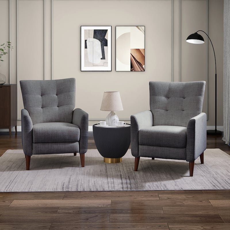 Aurora Comfy Recliner with Tufted Back Set of 2 - GREY