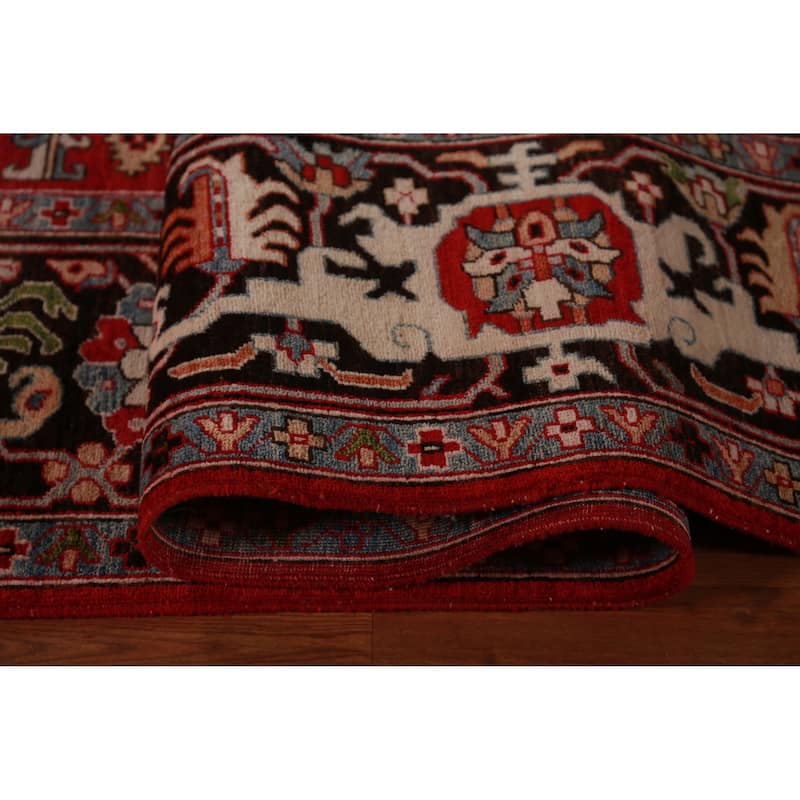 Vegetable Dye Heriz Oriental Area Rug Hand-Knotted Wool Carpet - 10'1"x 13'4"