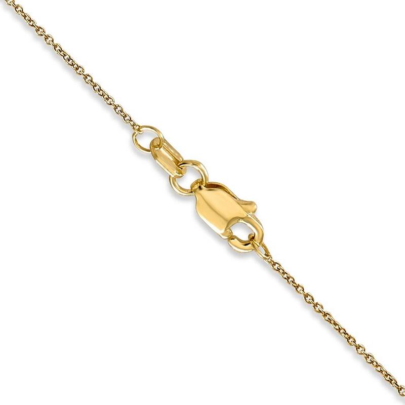Curata 14k Yellow Gold Solid 0.6mm Polished Cable Chain Necklace Options: 16 18 20 24